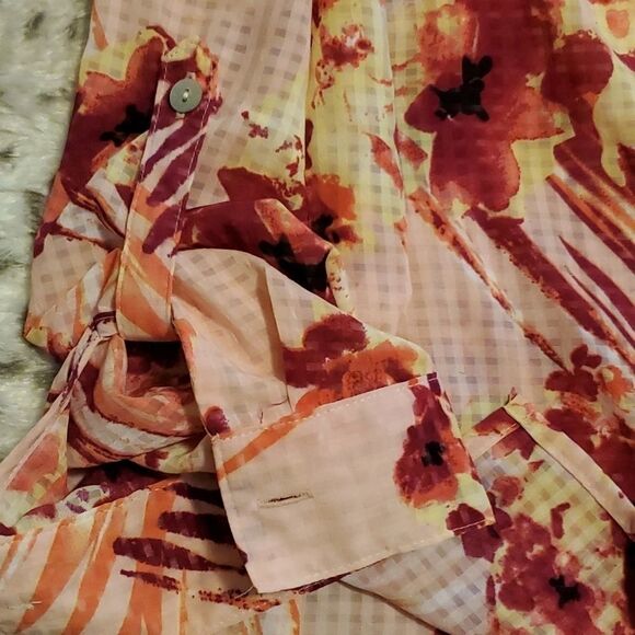 Coral bay multi color abstract long sleeve blouse - Picture 7 of 9